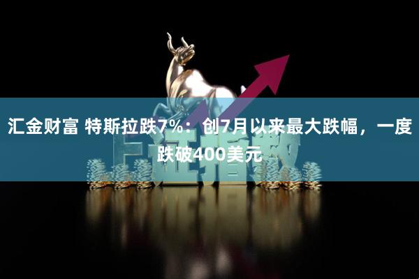 汇金财富 特斯拉跌7%：创7月以来最大跌幅，一度跌破400美元
